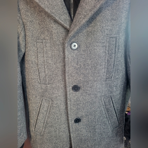 Double-collar semi-plain coat - Picture 9 of 9